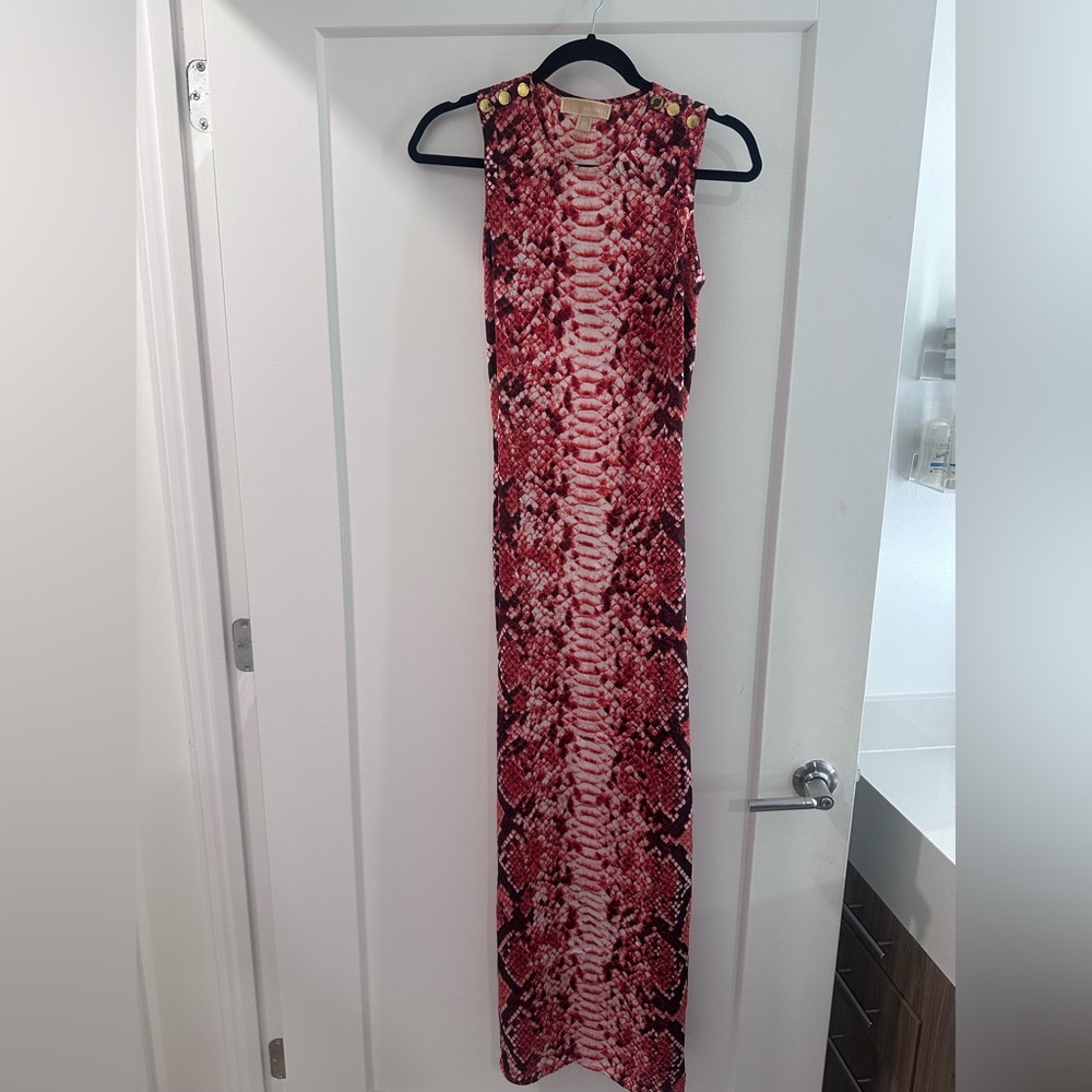 Michael Kors Red and Pink Patterned Dress